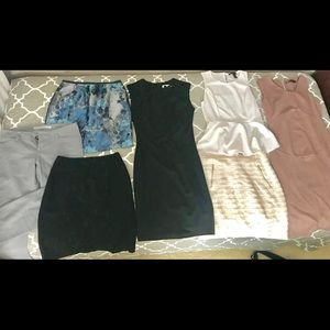 Lot 7 Piece Work Dress Skirt Top Pants F21 S